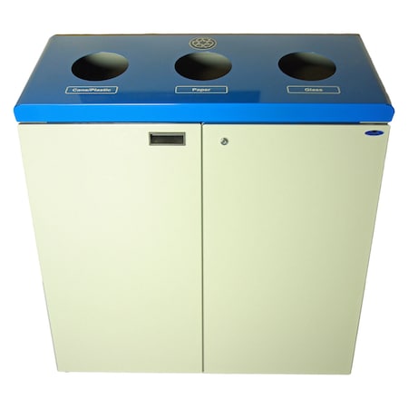 Frost Free Standing 3 Stream Recycling Station, Blue and Gray 316